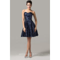 Grace Karin neueste Mode trägerlosen Marineblau Sequins Kurze Prom Party Kleid CL6133